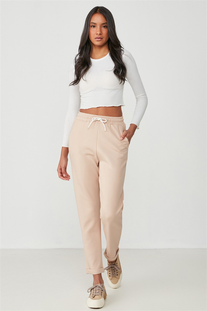 C&City Women Sweatpants 738 Milky Brown Color